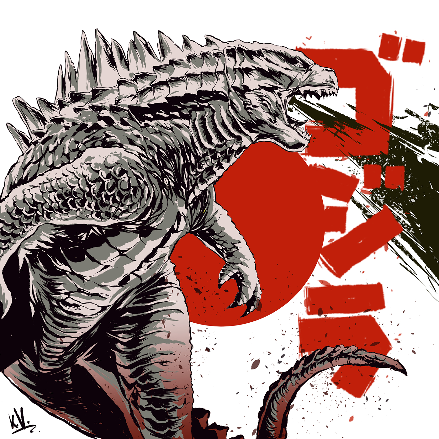 Godzilla, artwork, kaiju, fan art
