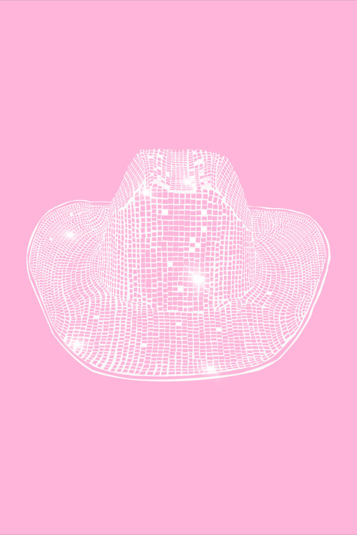 Pink Disco Cowboy Hat Wall Art