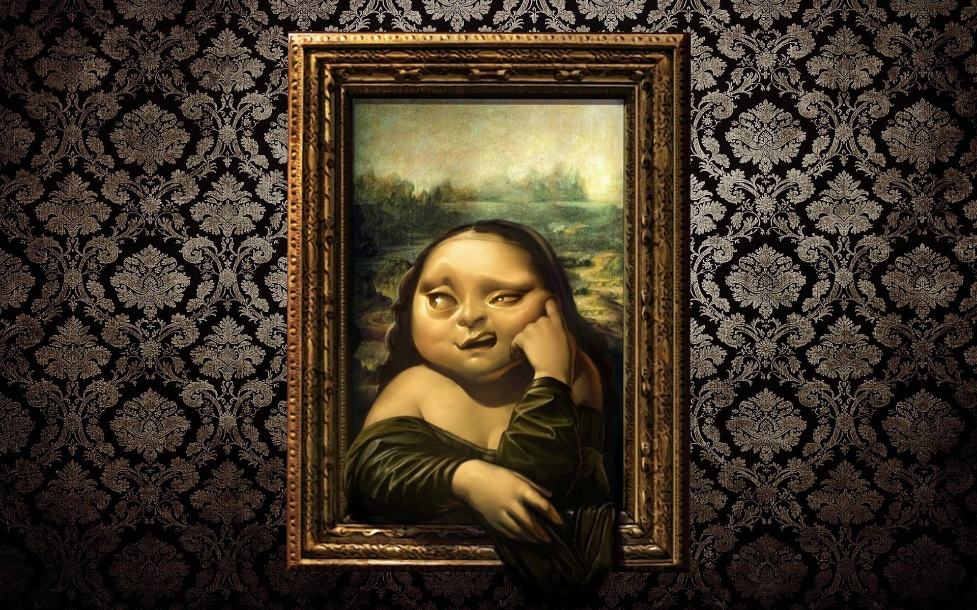 Download Bored Mona Lisa Art Wallpaper