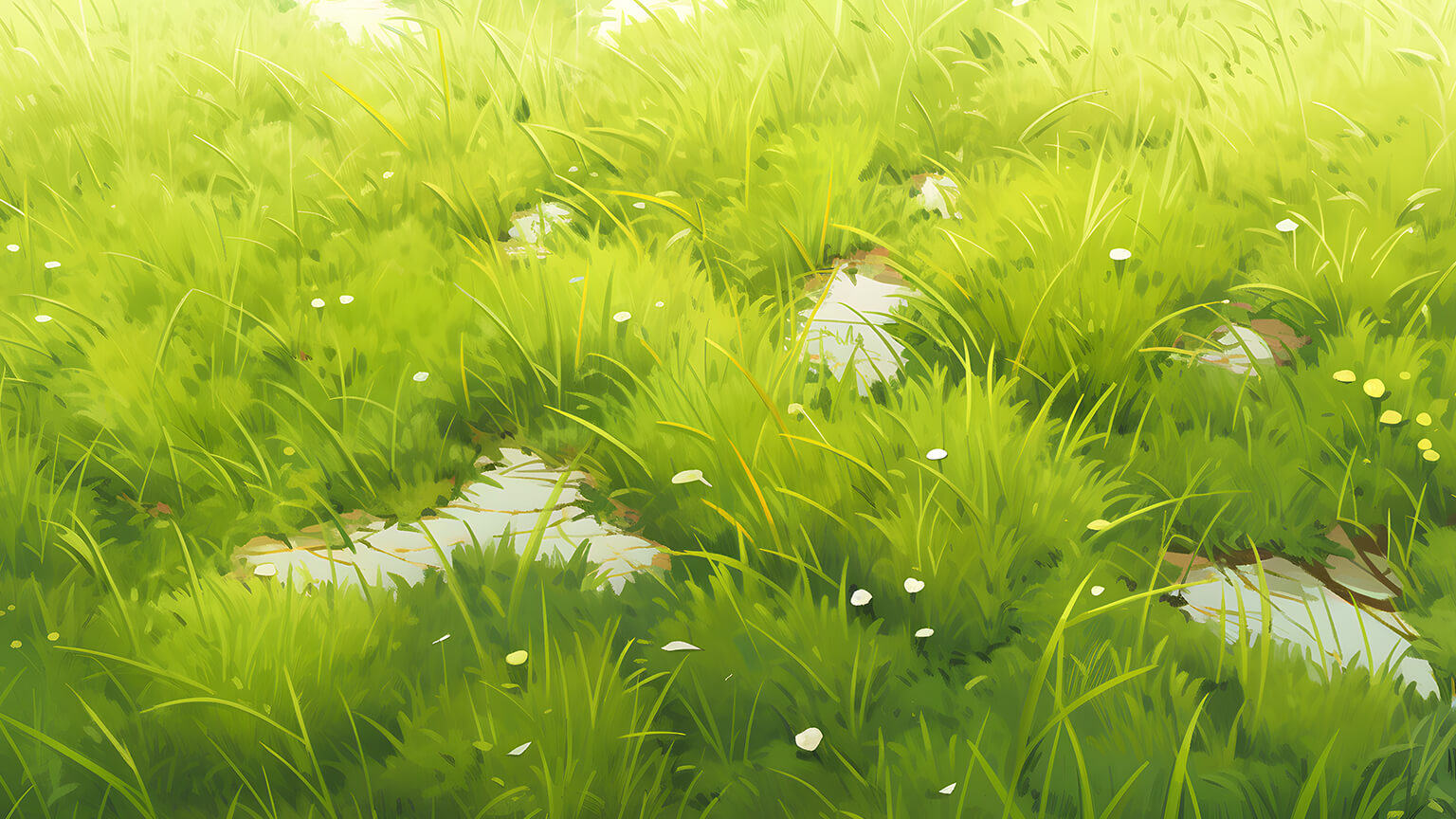 Aesthetic Green Grass Desktop Wallpaper