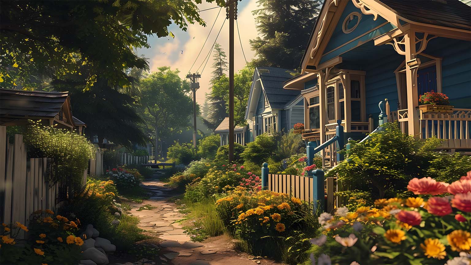 Aesthetic Summer Countryside Desktop Wallpaper