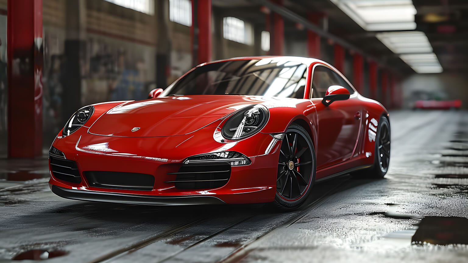 Red Porsche 911 Desktop Wallpaper