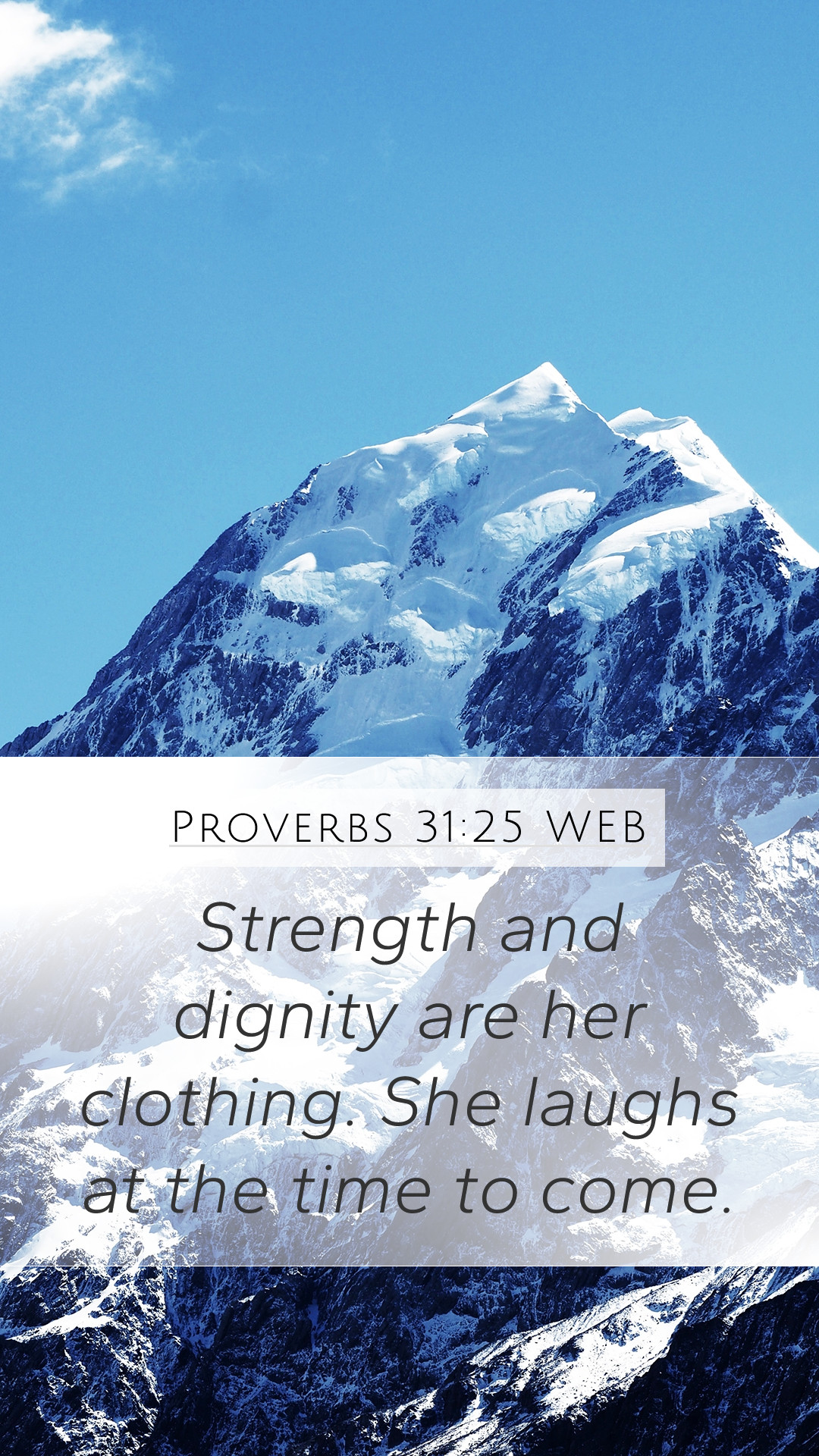 Proverbs 31:25 WEB Mobile Phone