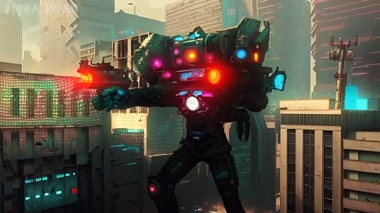Titan Speakerman Cyberpunk AI Skibidi