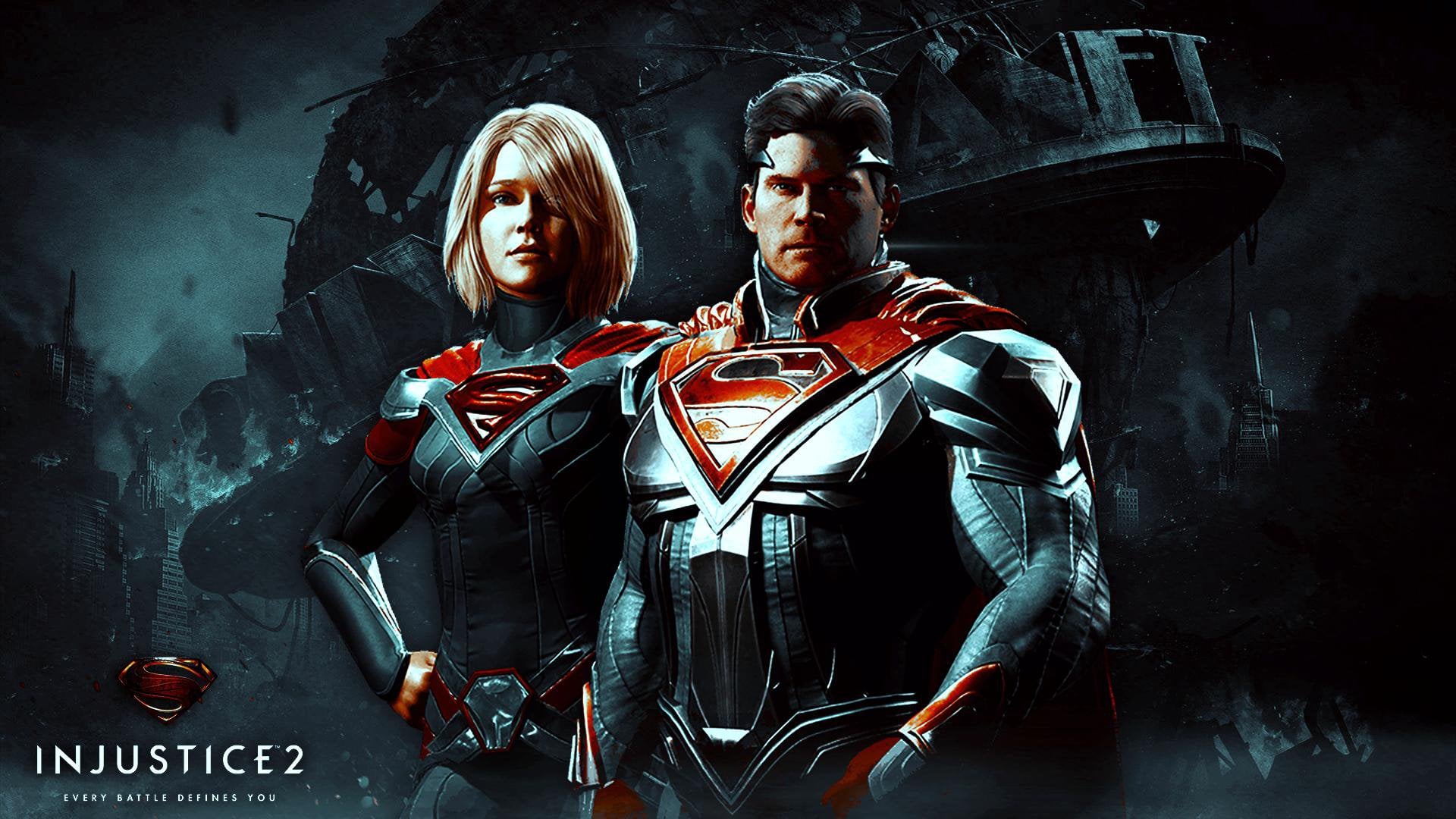 Wallpaper for Superman and Supergirl