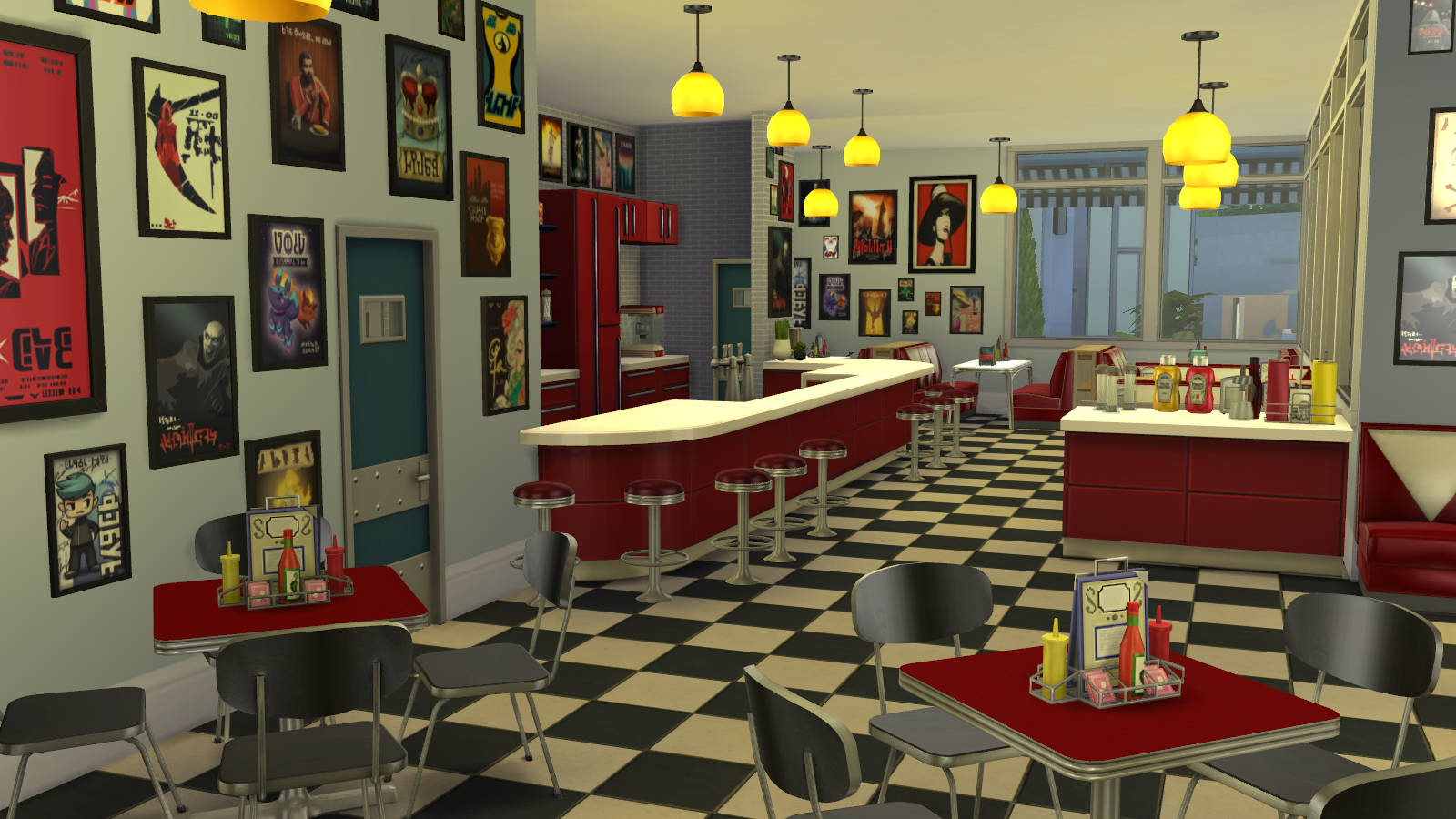 50s Diner Background. Wallpaper