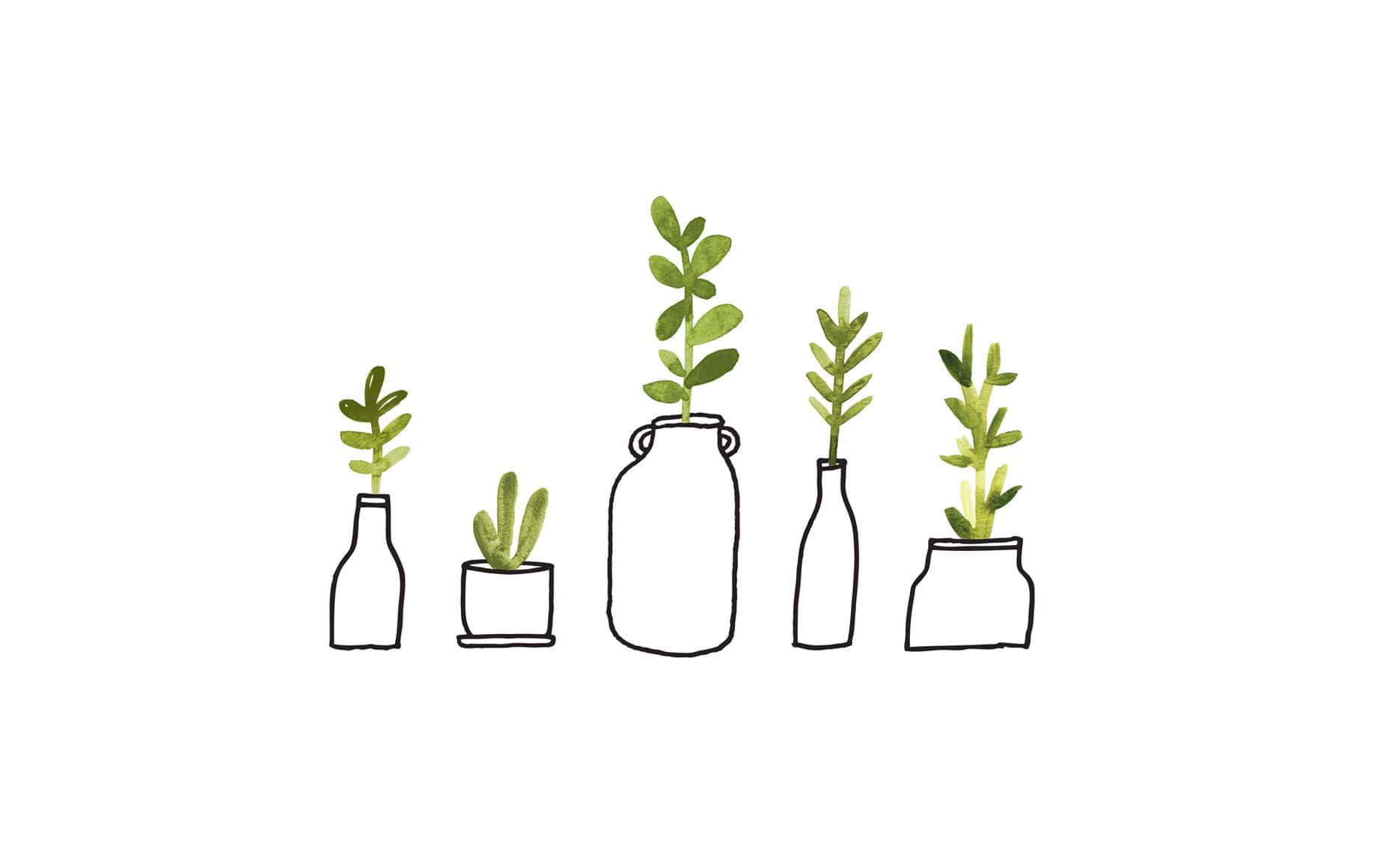 Download Hand Drawn Plants Nice Desktop