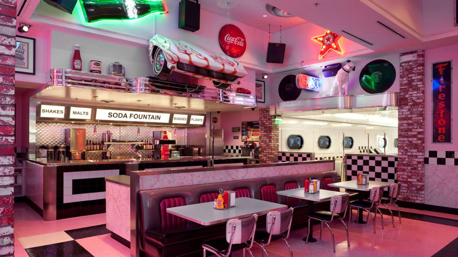 Download Captivating Pink 50s Diner