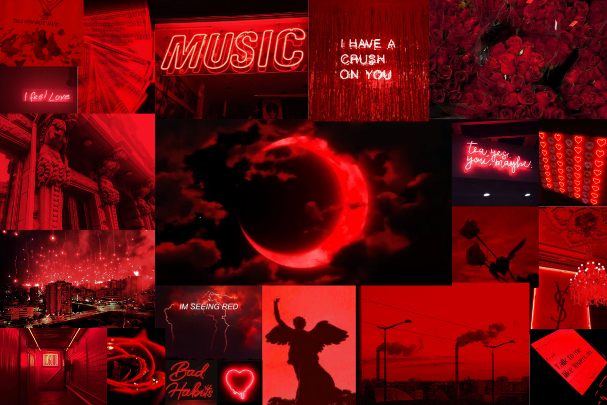 red aesthetic MacBook wallpaper