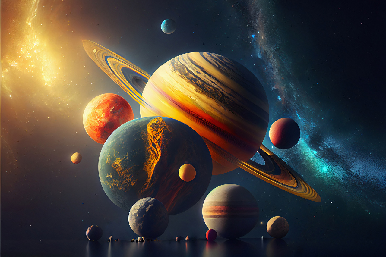 Desktop Wallpaper Mars planet Saturn