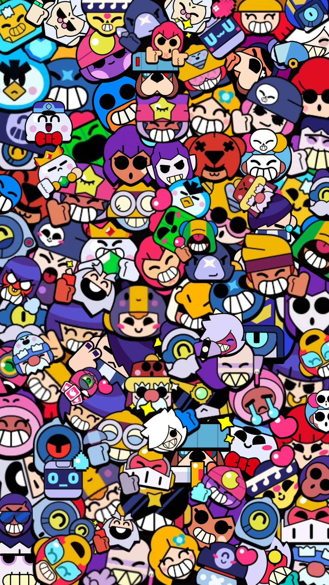 I made the Brawl Stars Pins Wallpaper