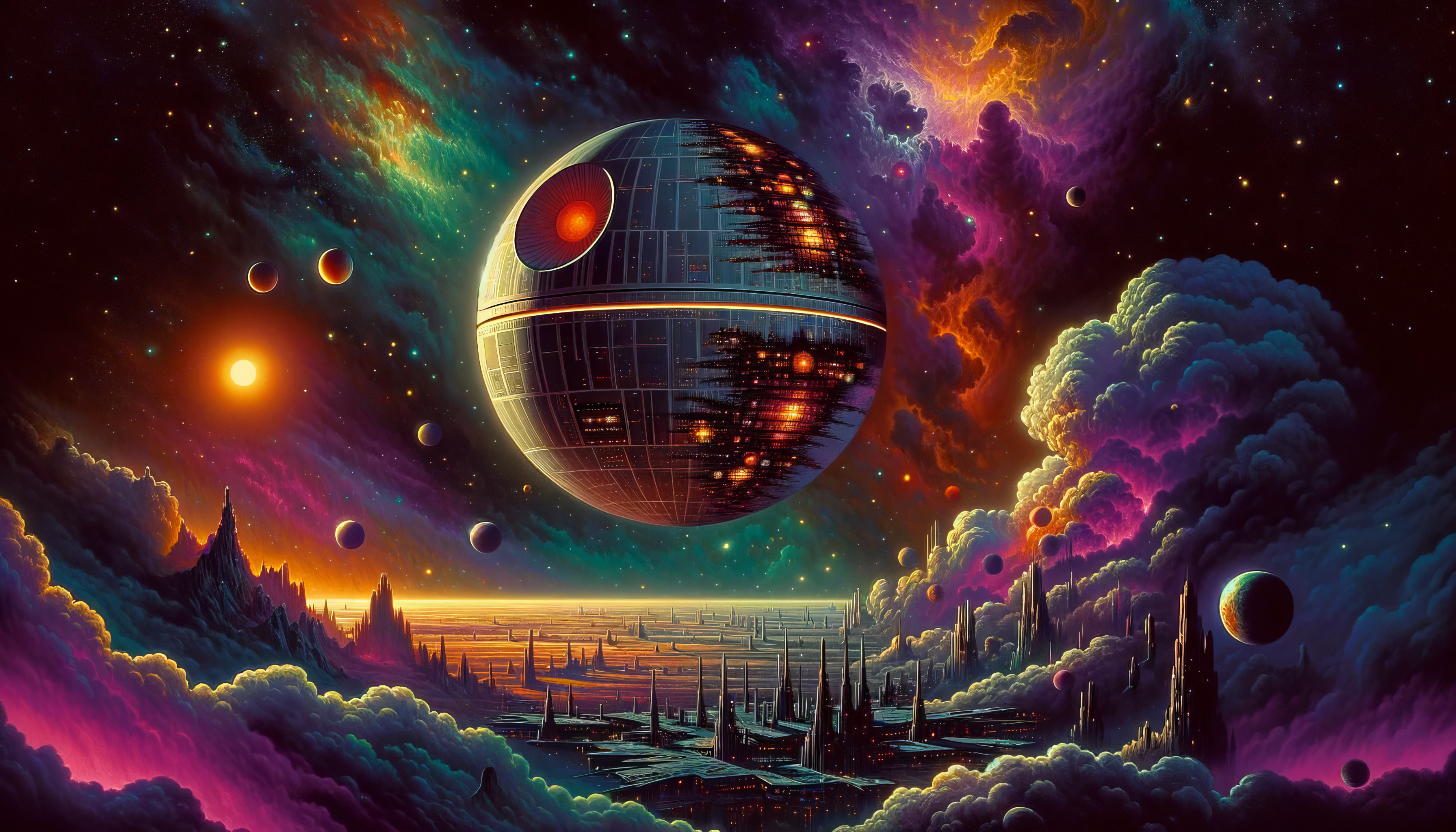 Stunning Death Star Space Art HD Wallpaper