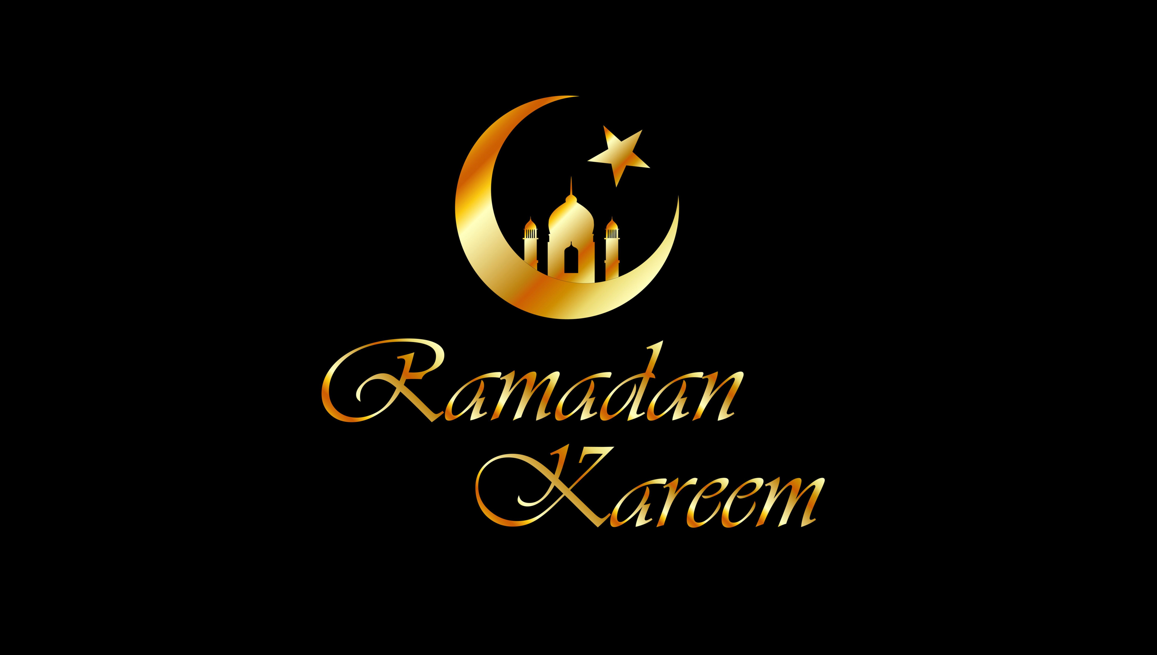 Ramadan Kareem Wallpaper 4K, Black