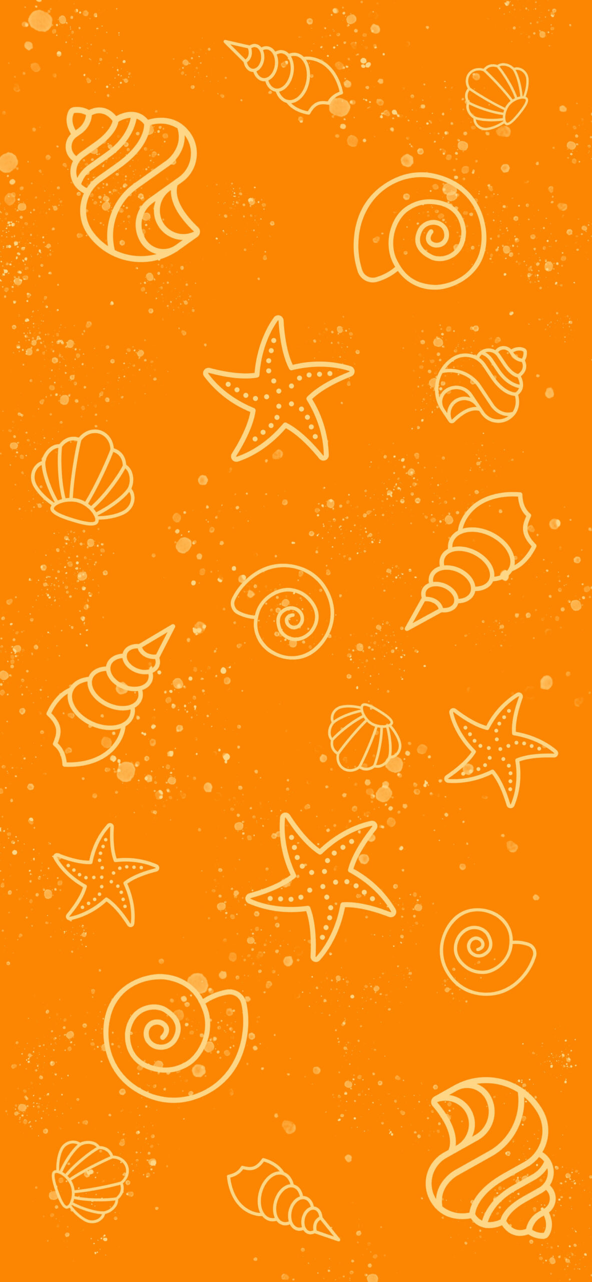 Shells Orange Aesthetic Wallpaper