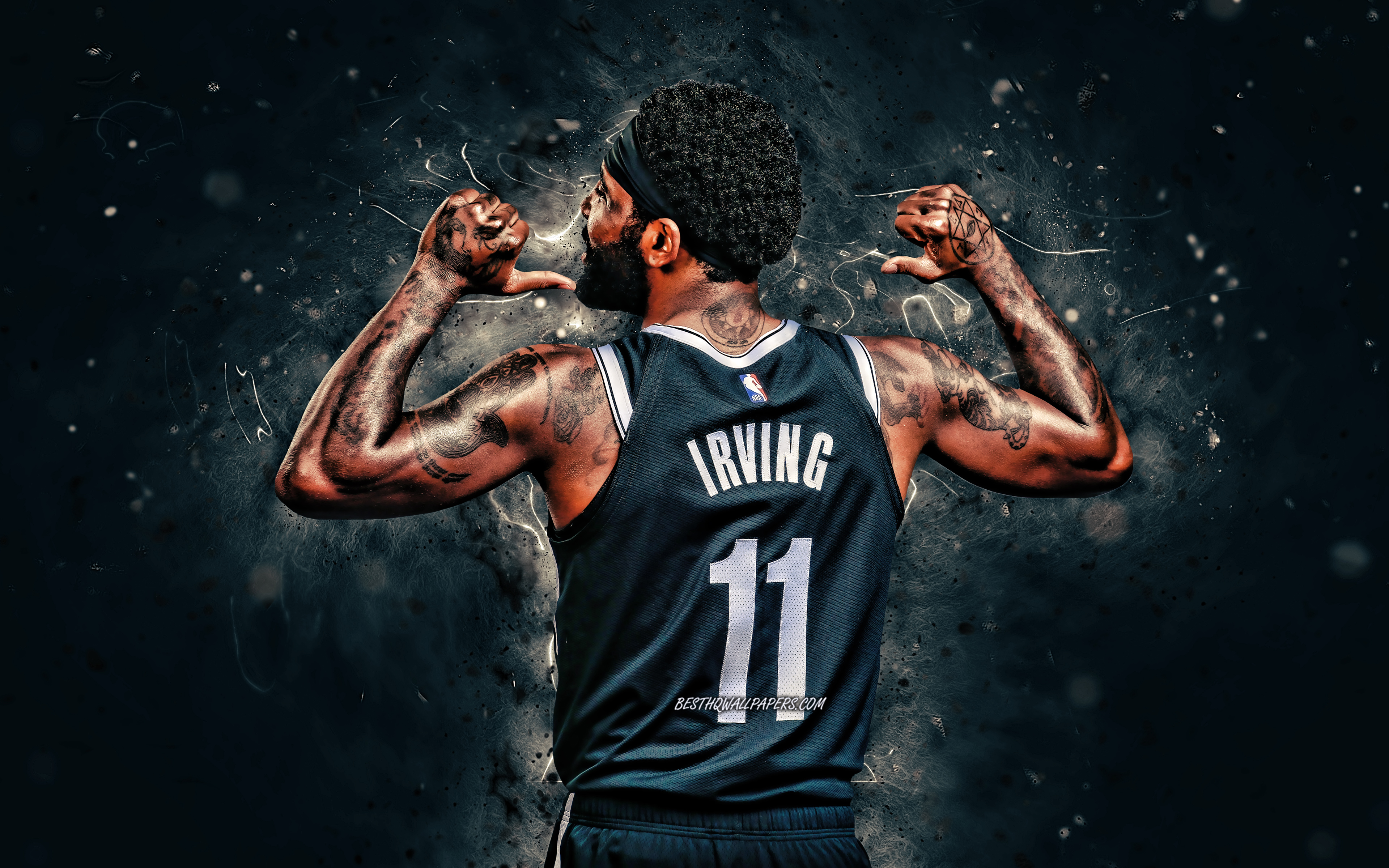 Download wallpaper Kyrie Irving, back