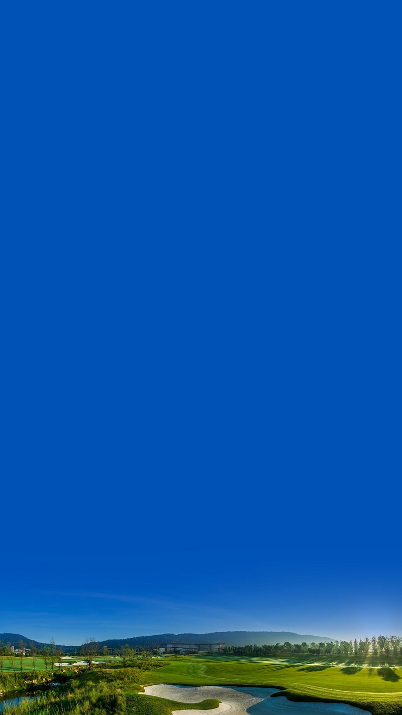 Golf course iPhone wallpaper, blue