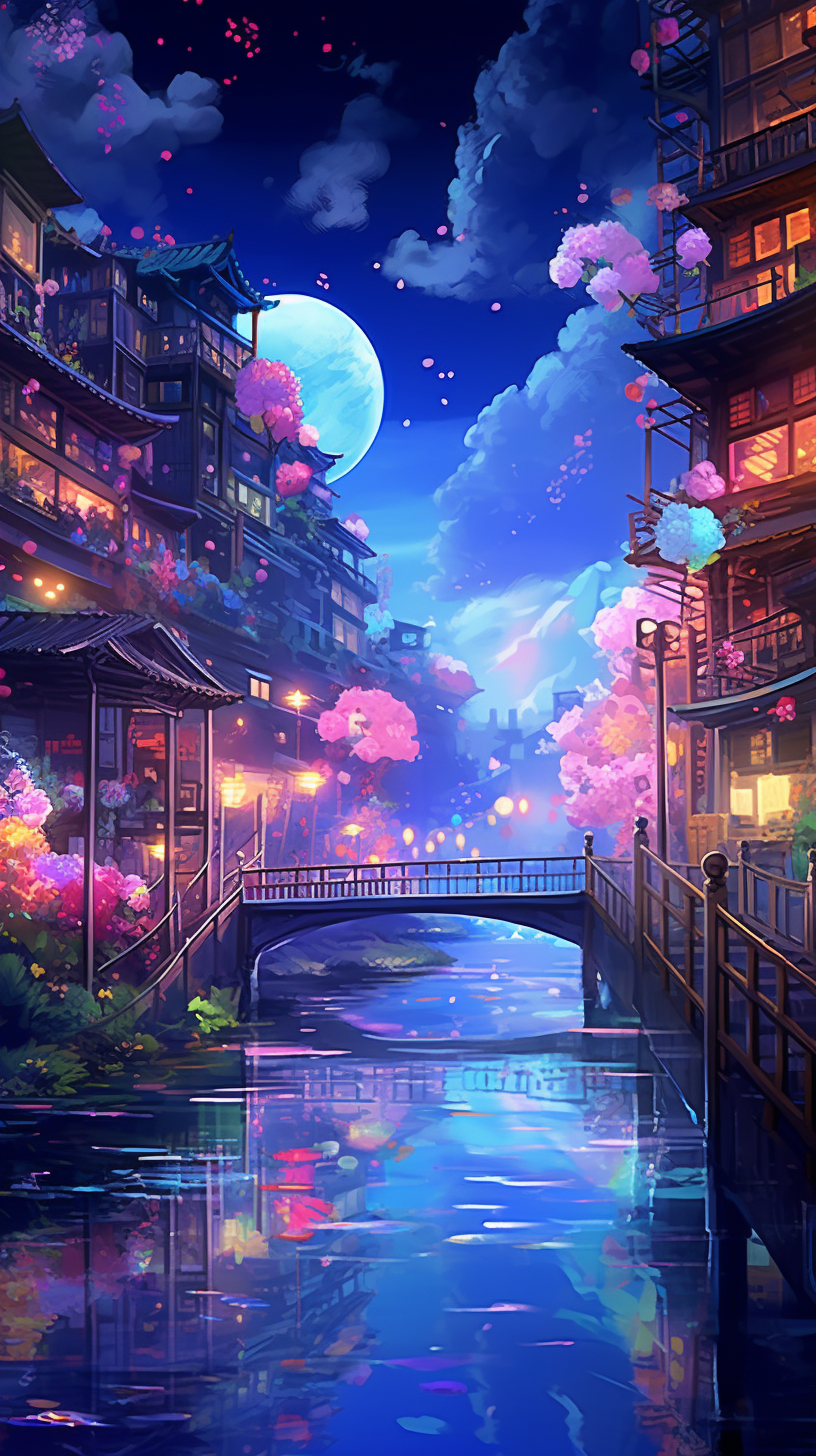 Neon Urban Nights River View