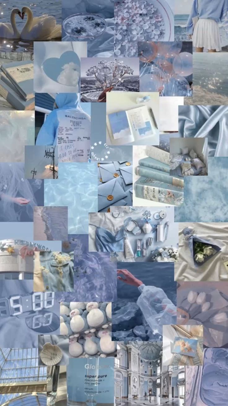 Pale blue baby blue white aesthetic