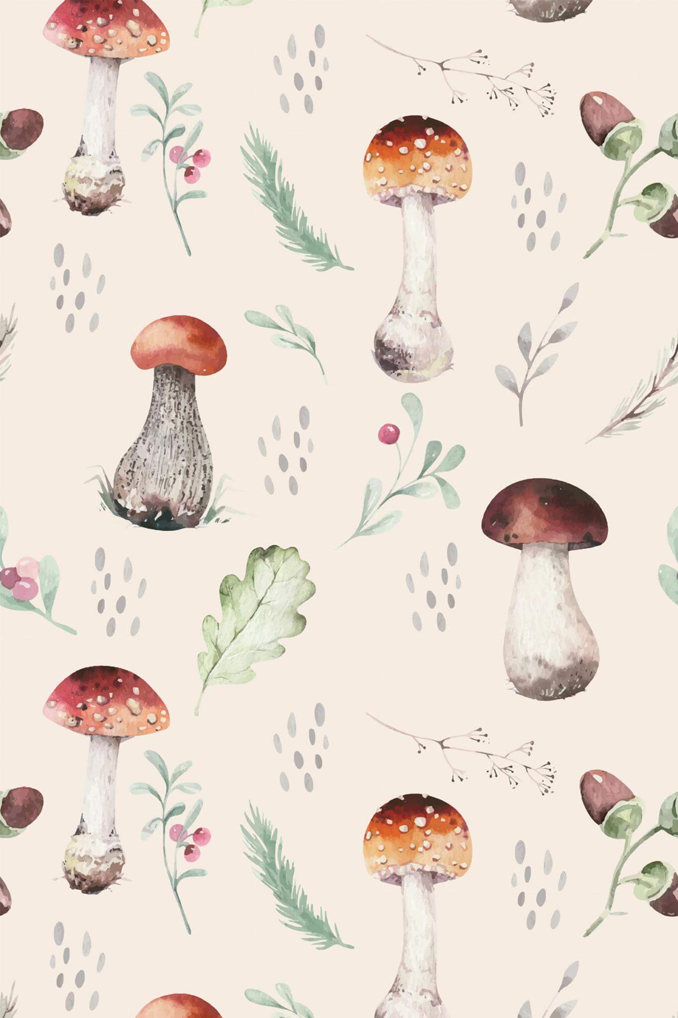 Vintage mushroom Wallpaper
