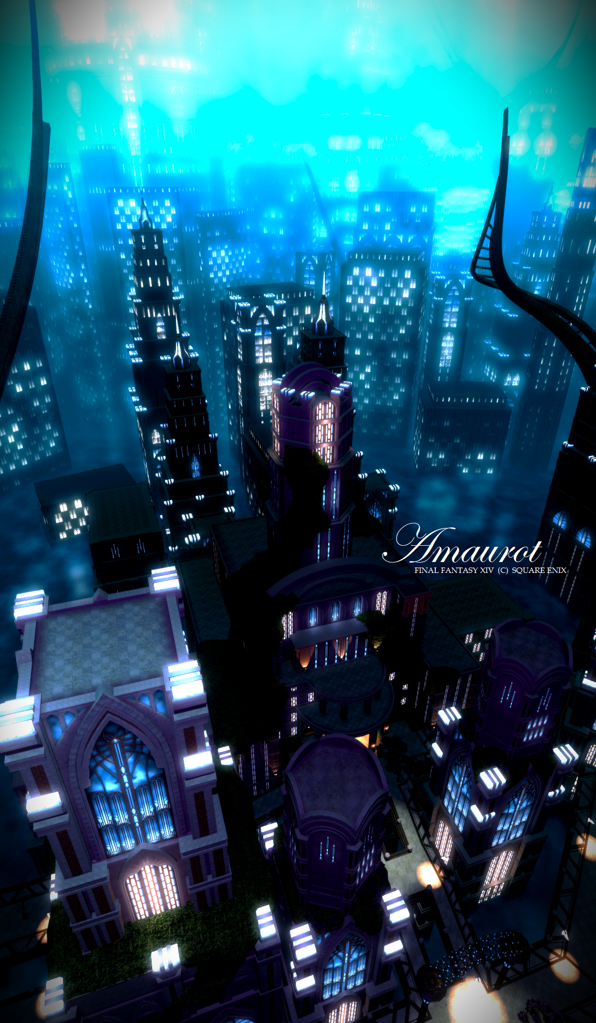 various FFXIV scenery