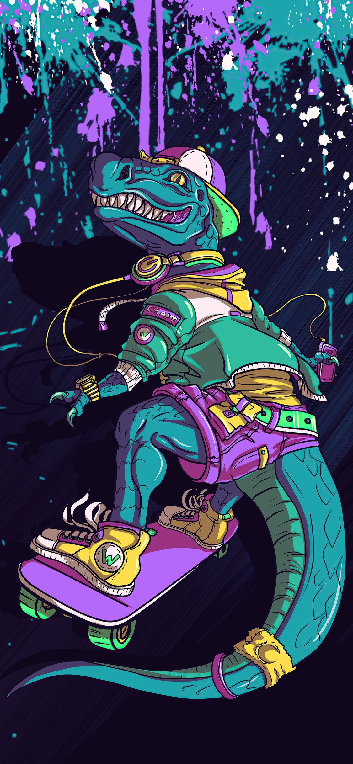 Cool Crocodile Skating iPhone