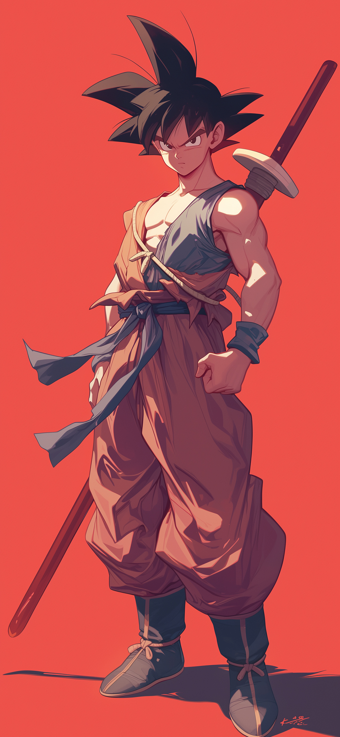 Dragon Ball Z Goku with Power Pole Red