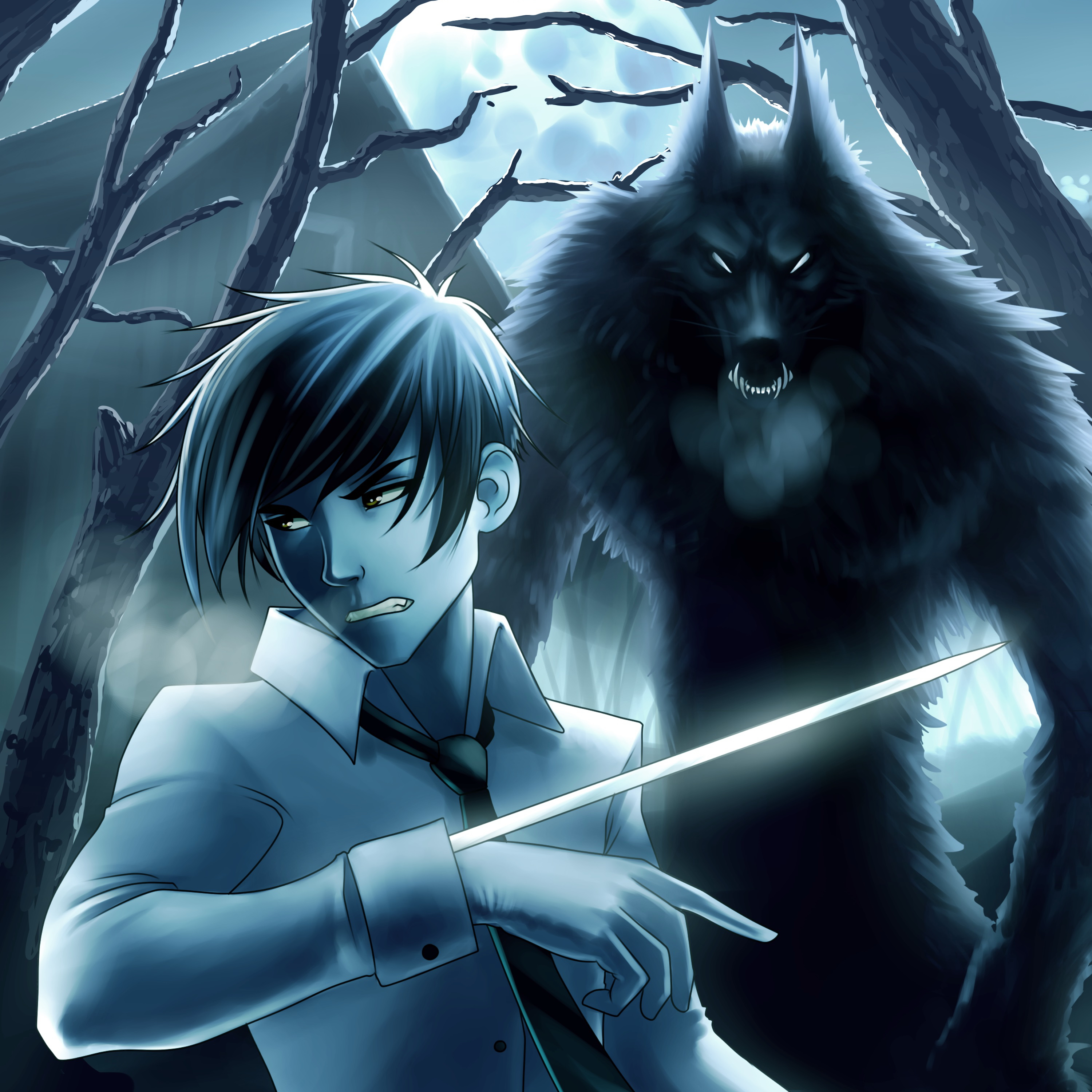 Monsters Young man Fantasy Night 3000x3000