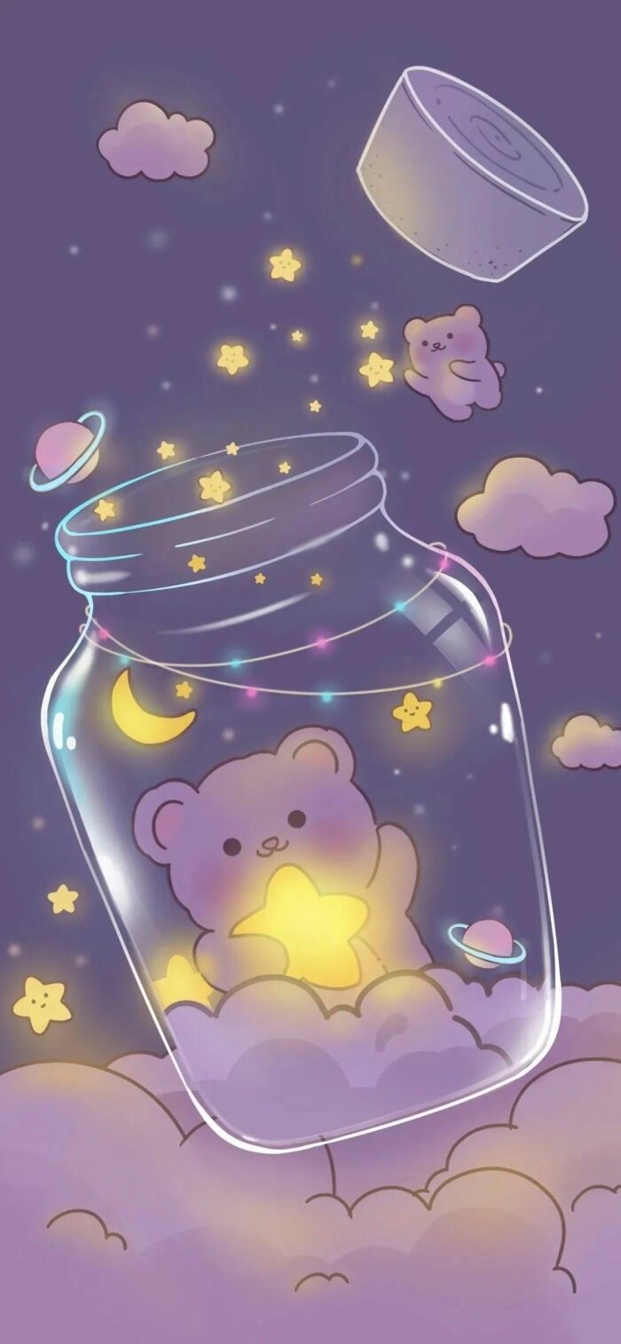 Cute Moon Bear Holding a Glowing Star