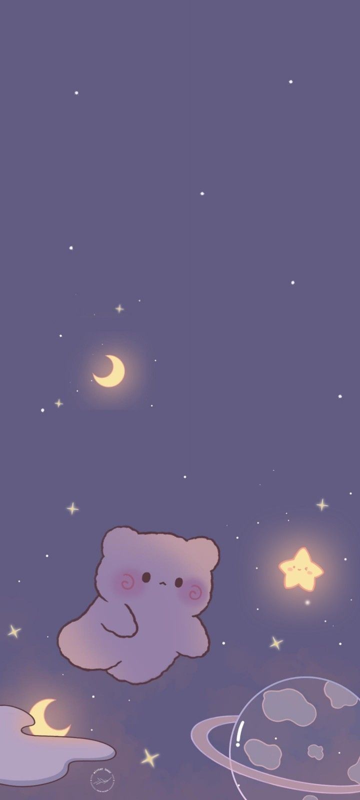 Cute bear in galaxy