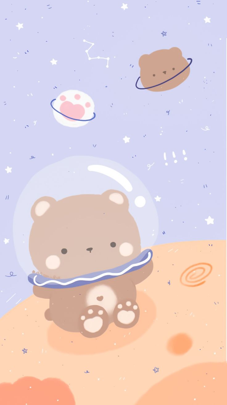 Cute Teddy Bear Astronaut Space Suit