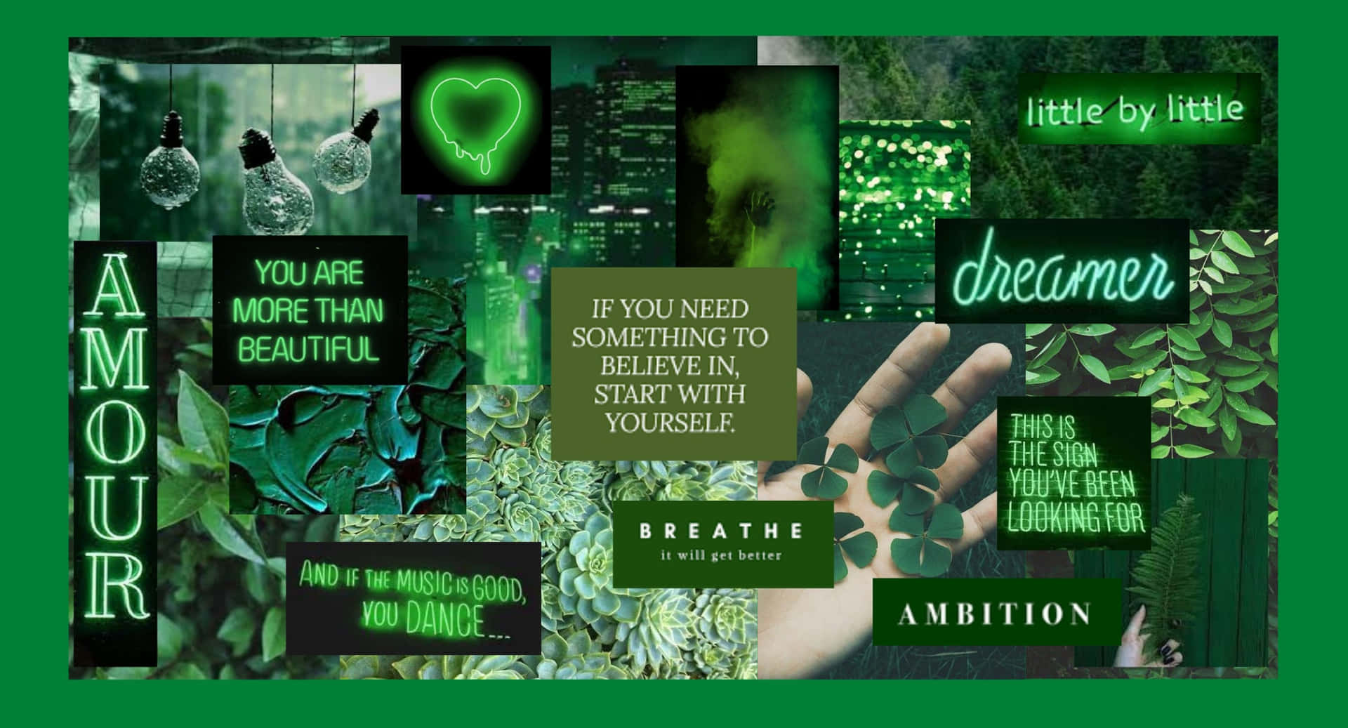 Neon Green Aesthetic Background