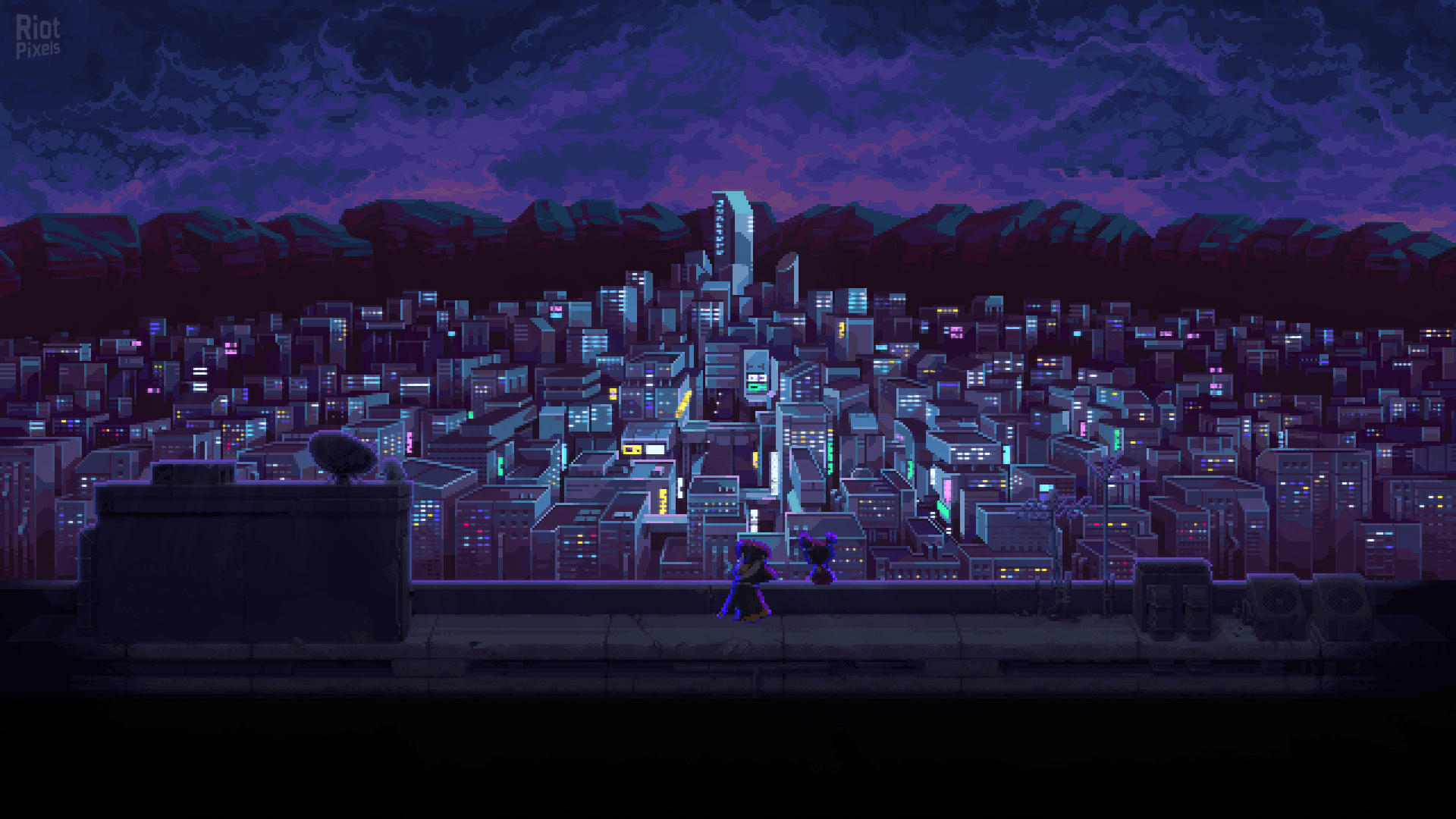 Katana Zero Pixel Art Cityscape HD