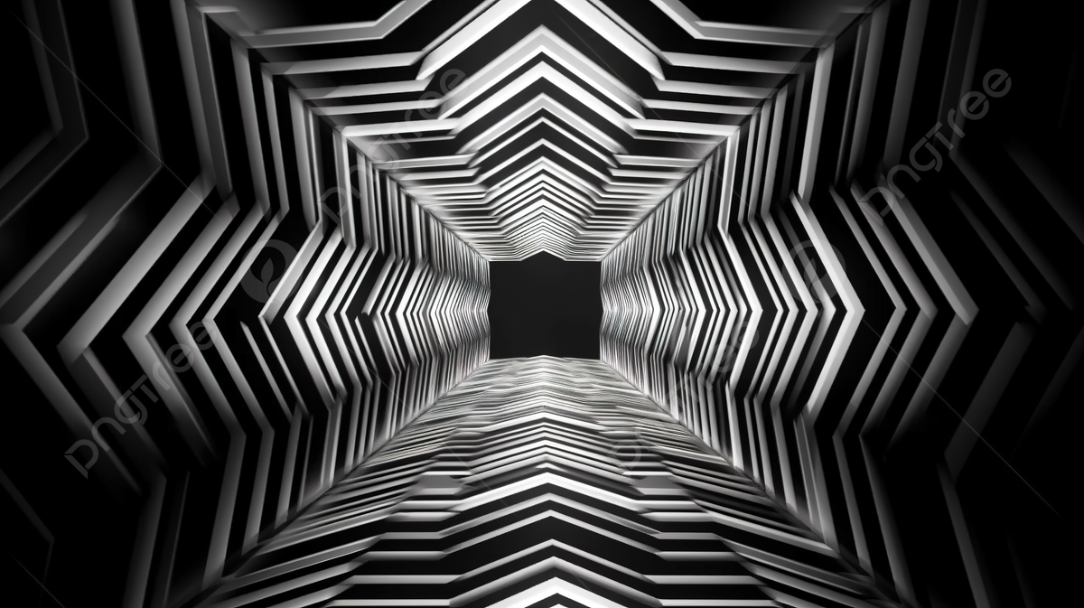 Abstract 3D Black And White Structure