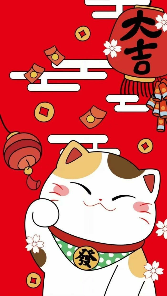 Maneki Neko Lucky Cat Canvas Art