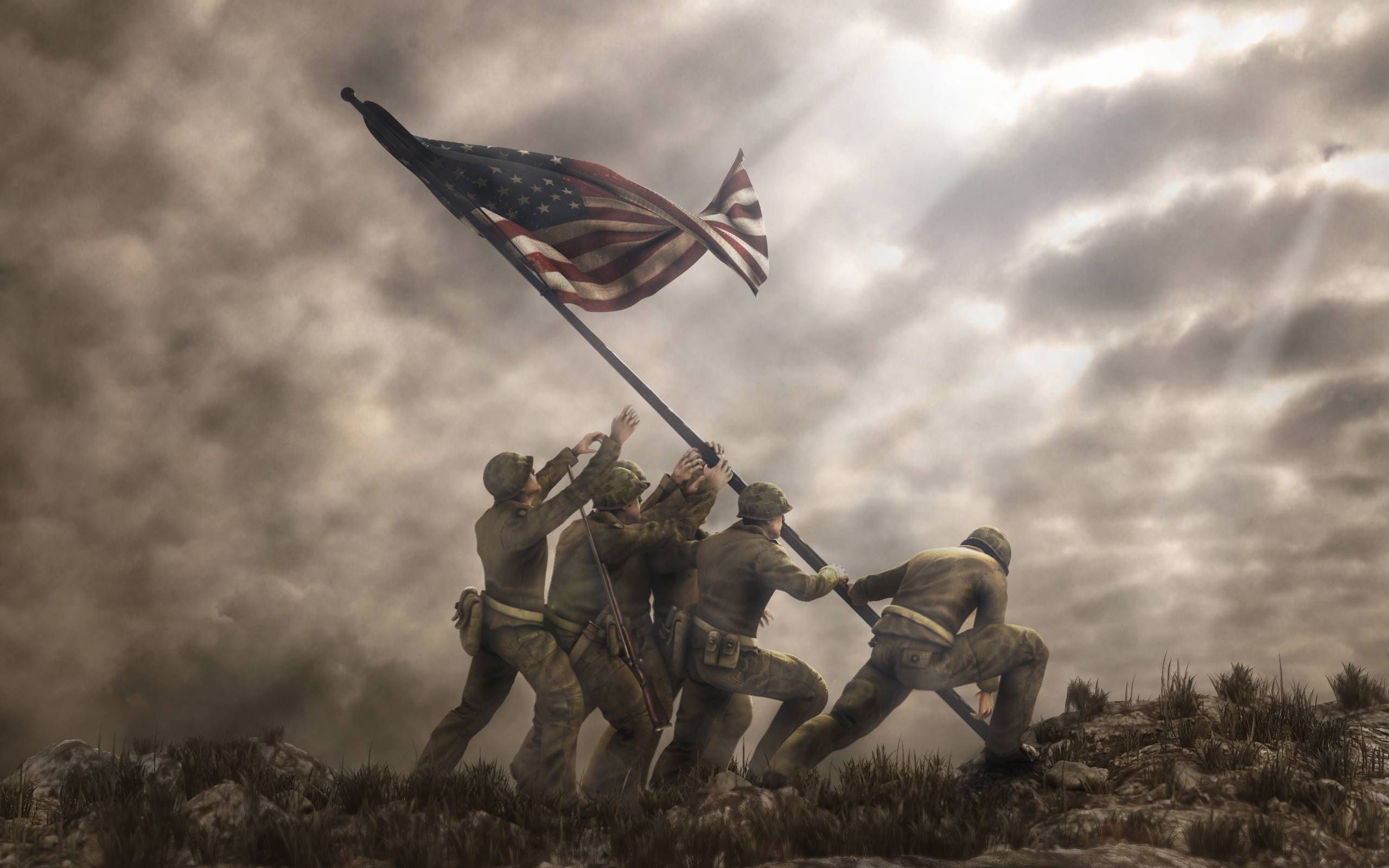 Iwo Jima Flag Raising Wallpaper