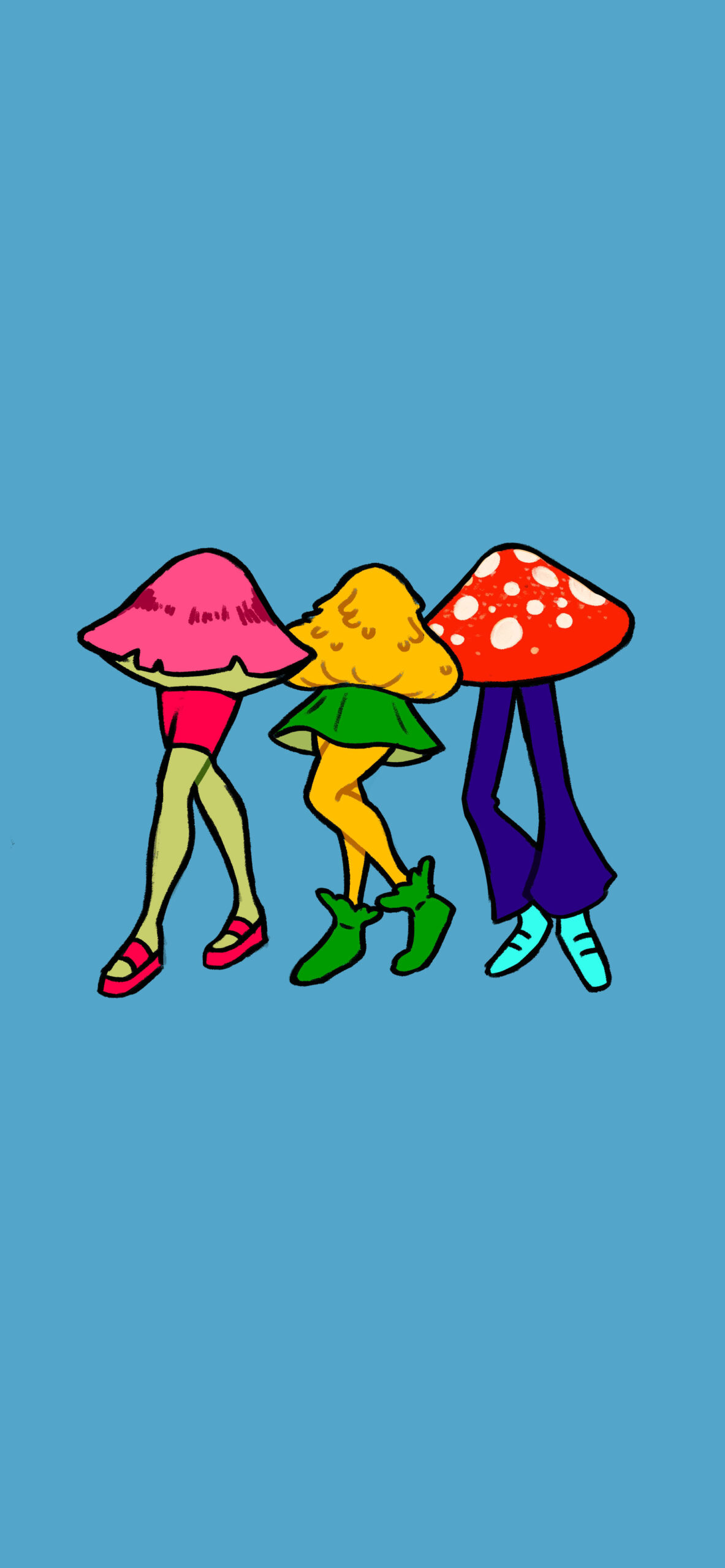 Footed Mushrooms Wallpaper