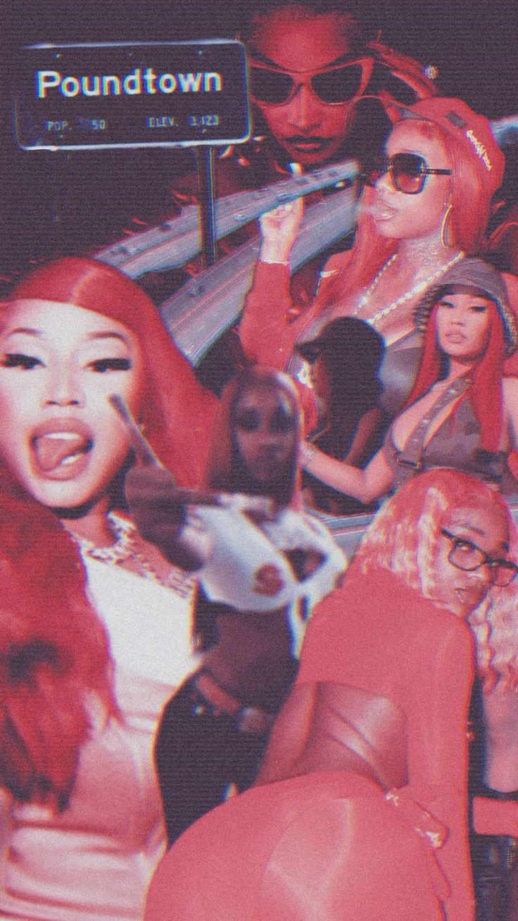 Poundtown Sign with Nicki Minaj &y Red