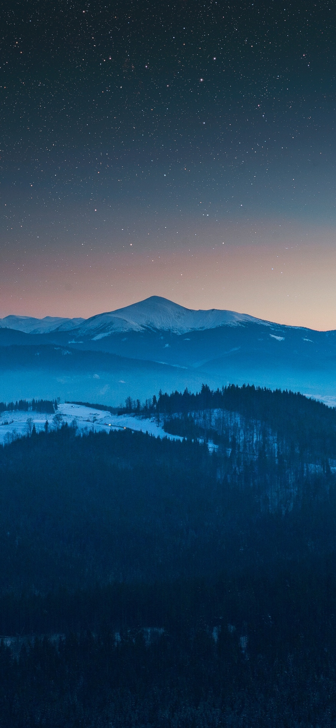 Starry Night Sky Evening Blue