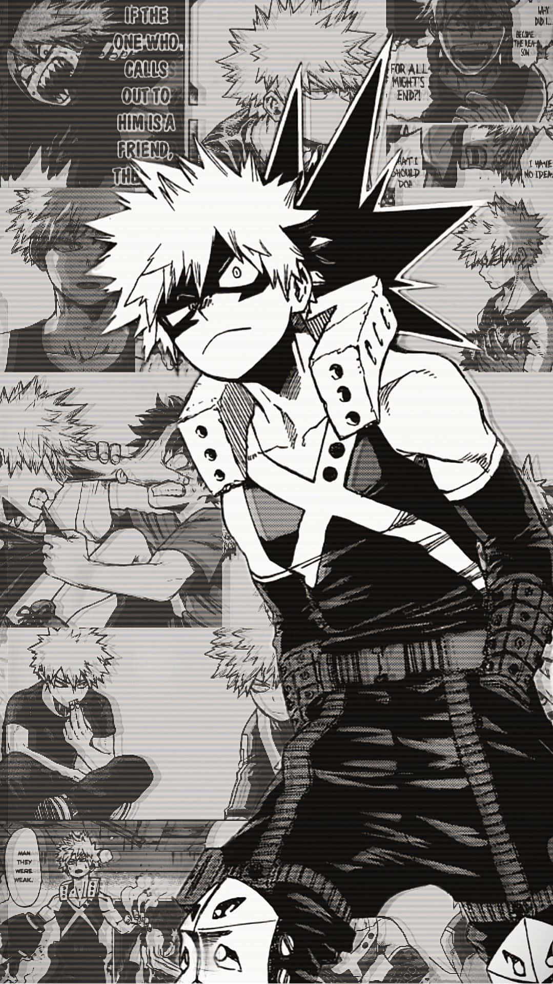 Bakugo Manga Black And White Wallpaper