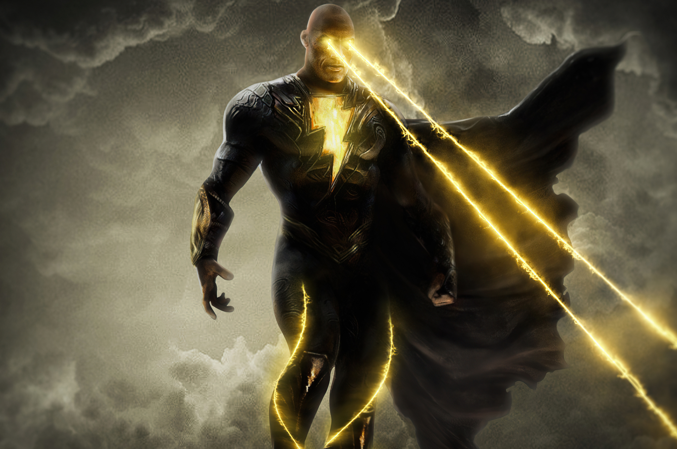 Black Adam Laser Eyes 4k