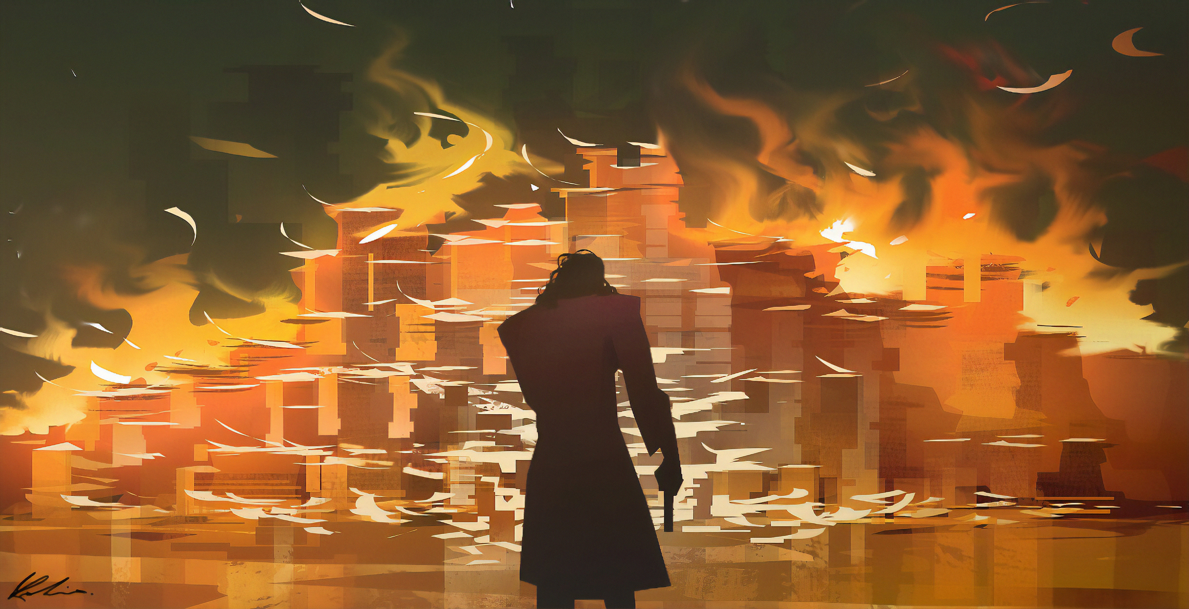 Joker Money Burning Wallpaper, HD