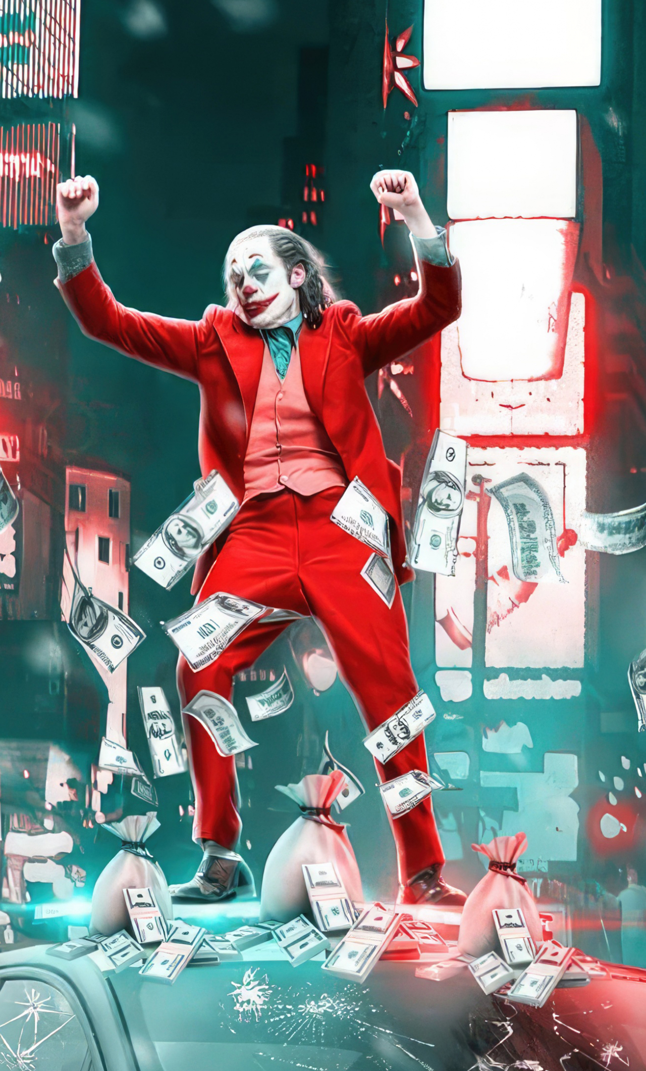 wallpaper 1280x2120 joker dancing
