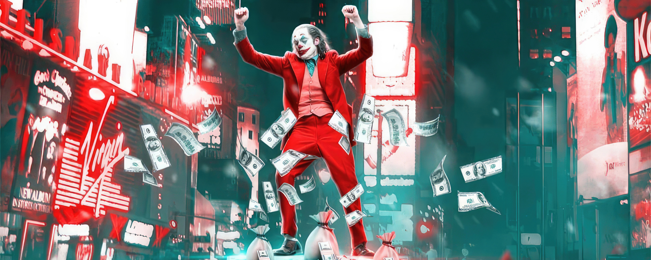 wallpaper 2560x1024 joker dancing