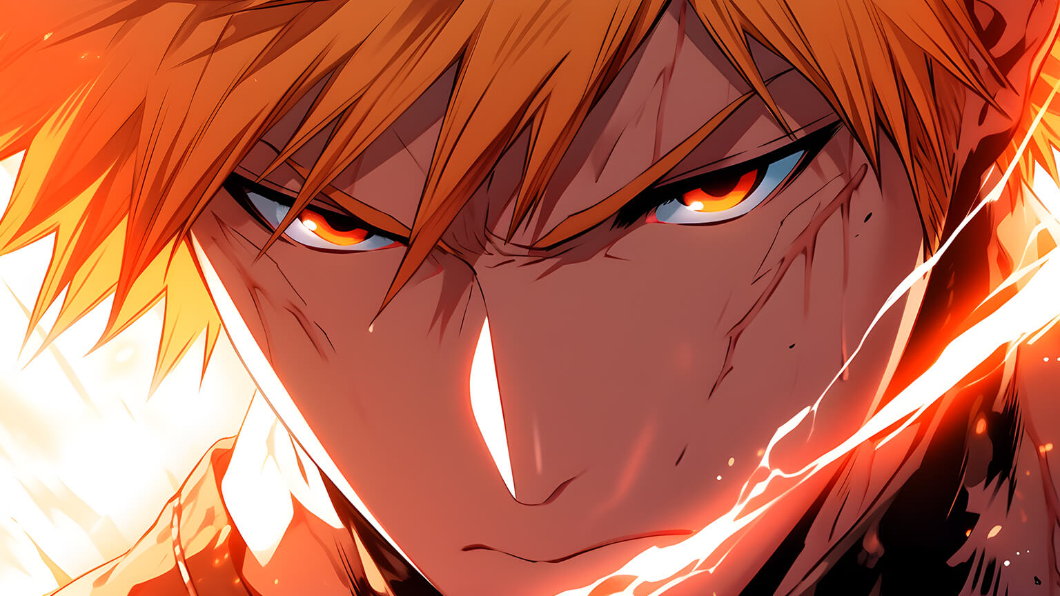 Bleach Ichigo Orange Eyes Desktop