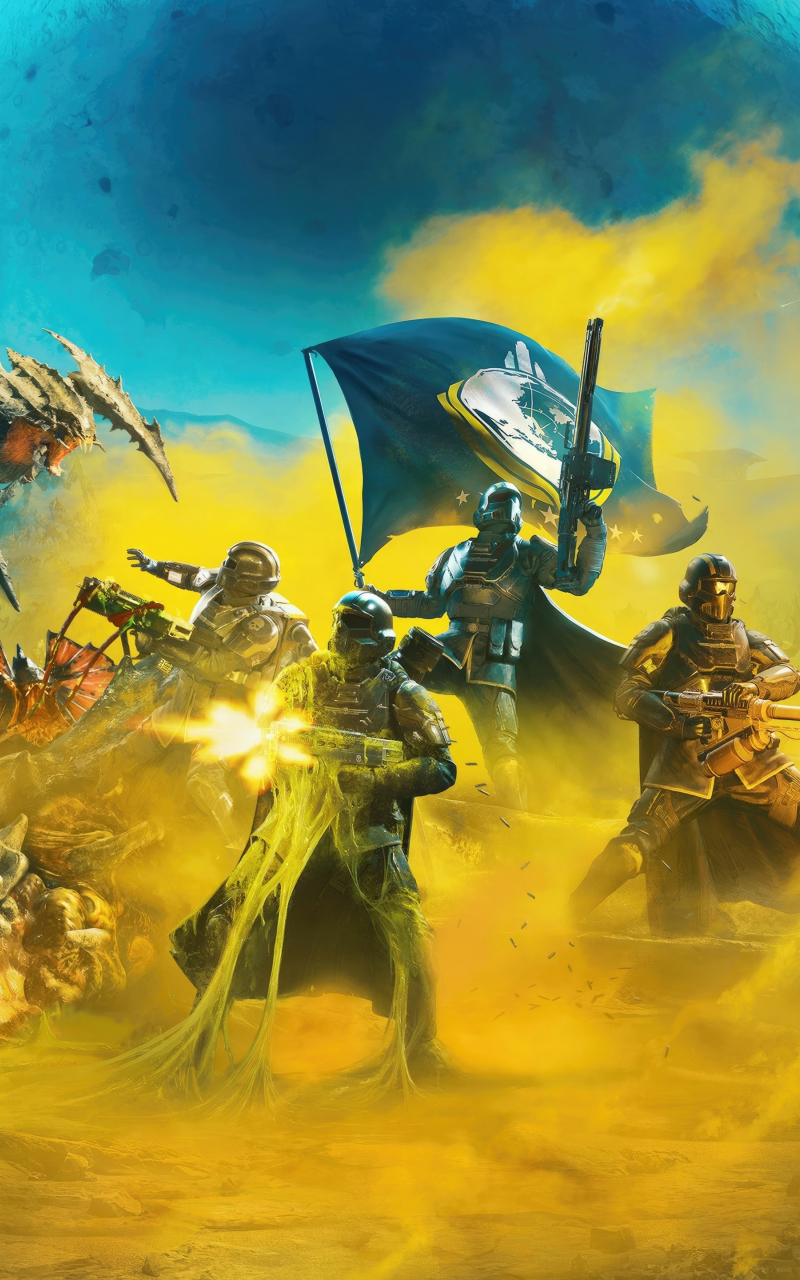 Download wallpaper 800x1280 helldivers