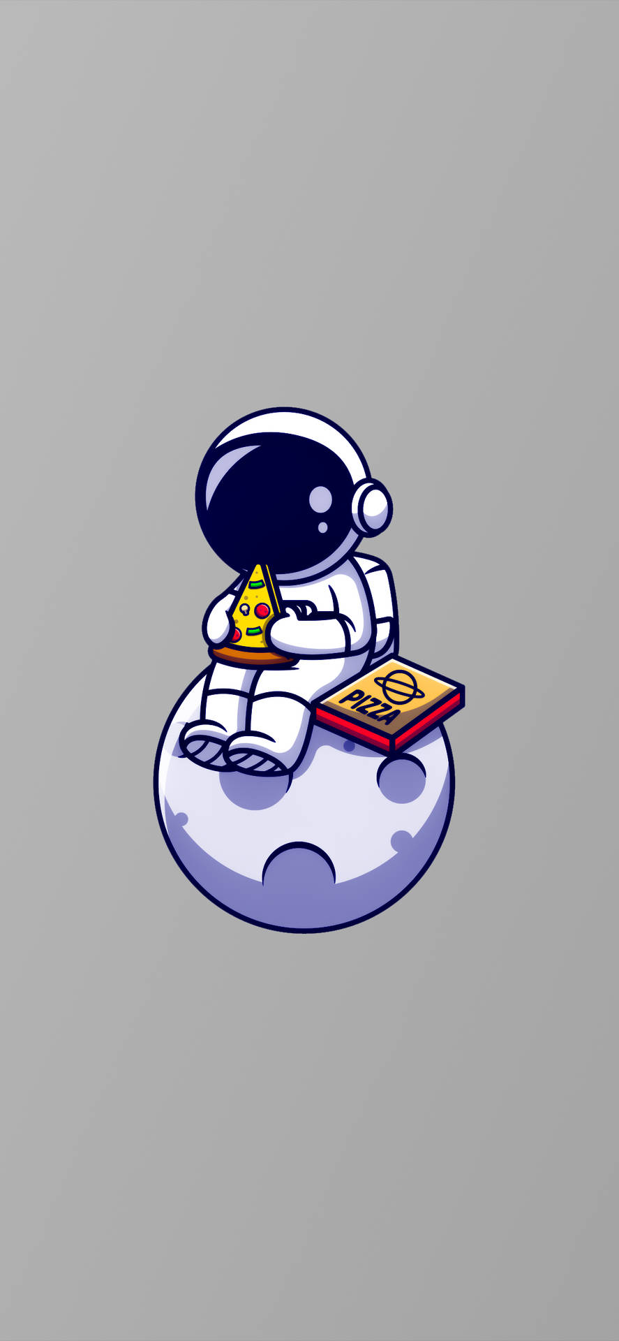 Download Cartoon Astronaut Eating Pizza