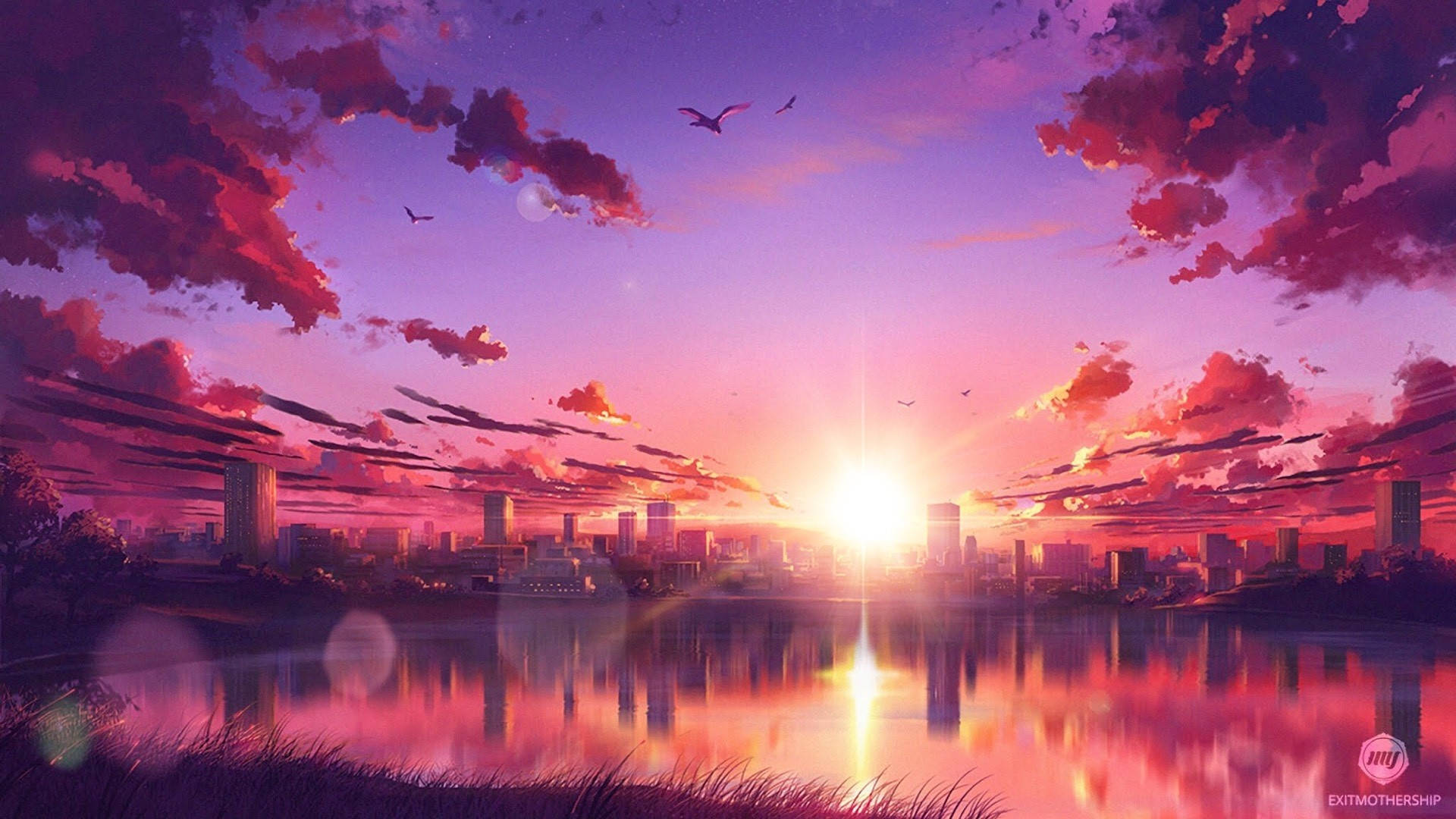 Download free Anime Scenery Sunset
