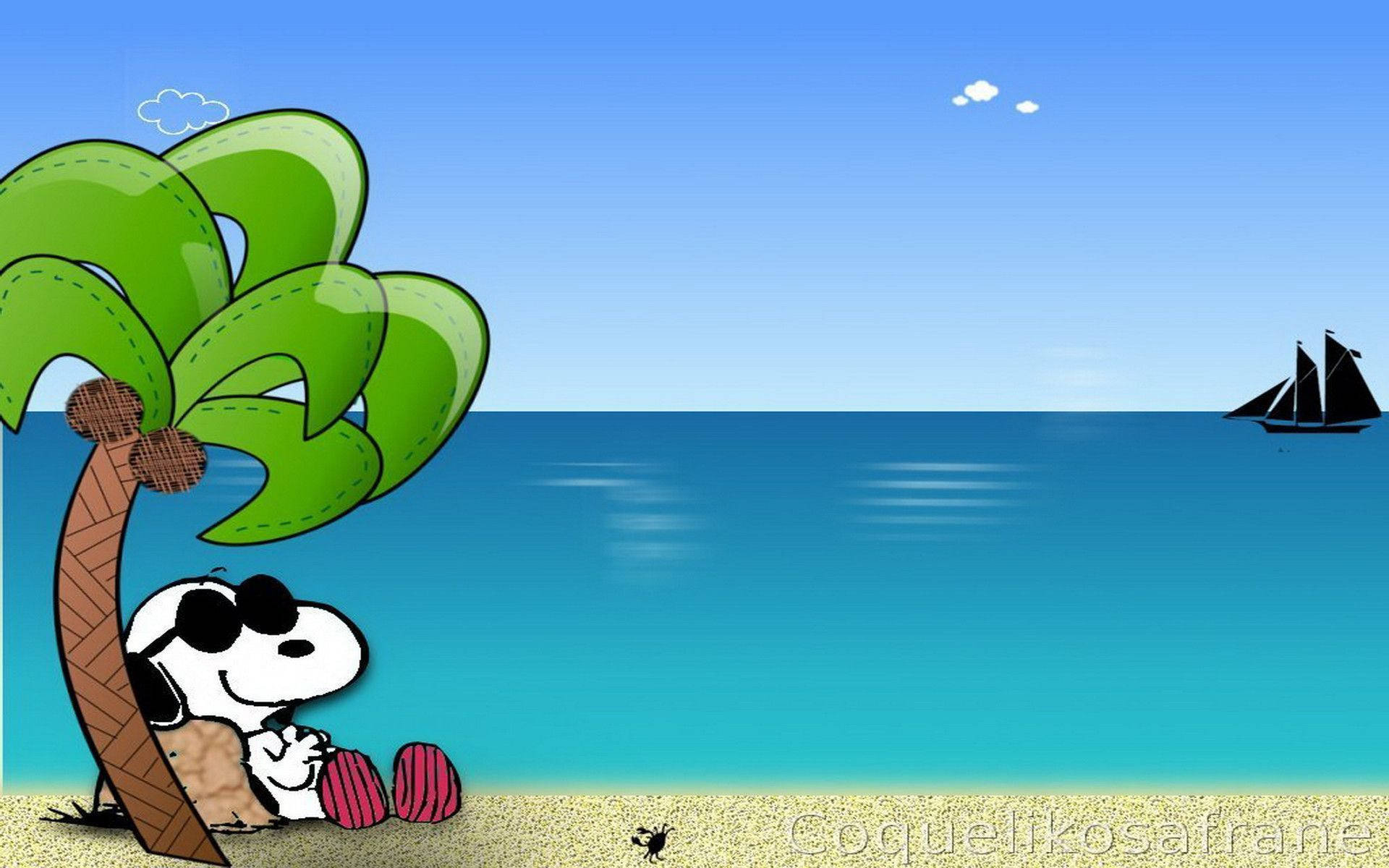 Download free Snoopy Relaxing On Beach
