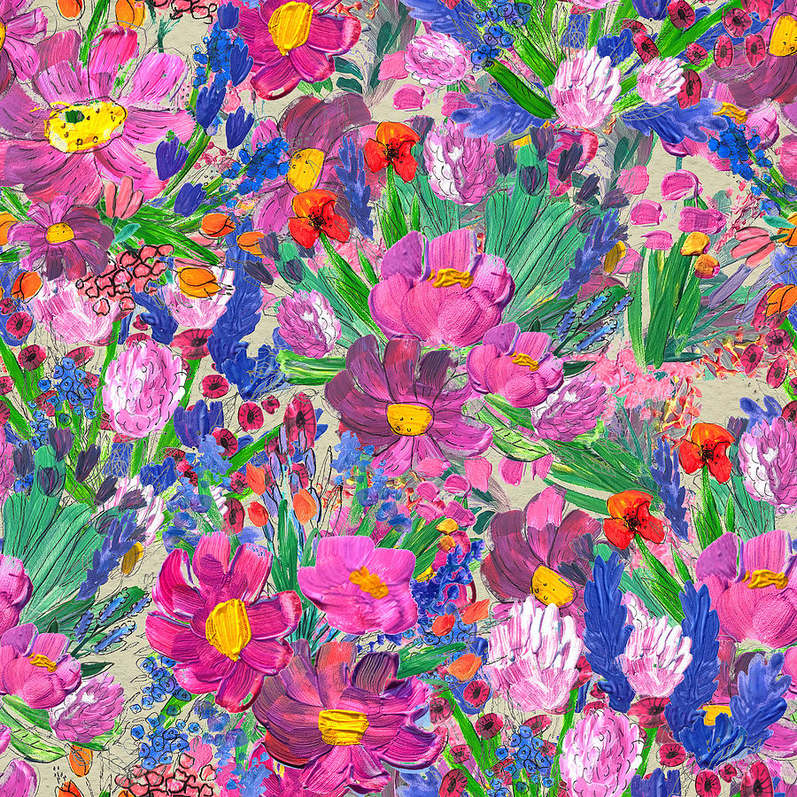 Seamless pattern with Beautiful flowers
