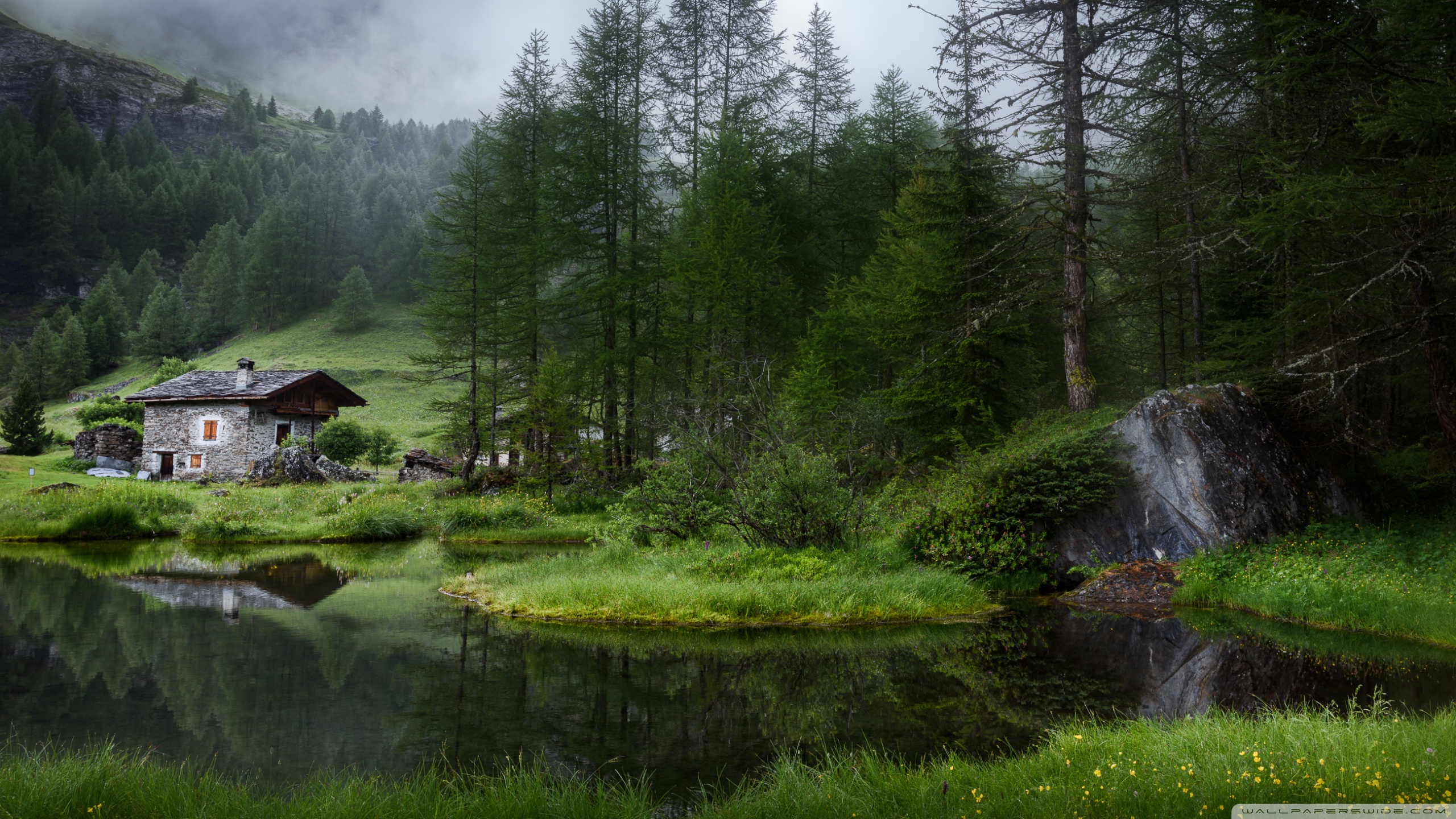 French Alps Summer Mountain Landscape
